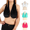 Miniatyrbild 1 av 5: Kvinnors Tata Handduk Bh Crop Hals Wrap Underkläder Solid Sammet Polyester Black M