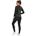 Miniatyrbild 4 av 4: Dam 5-delad yogadräkt träningsset dam aktivkläder set sport yoga fitnesskläder damer träningskläder sportkläder för löpning jogging gym black M
