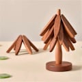 Miniatyrbillede 5 af 5: Træunderlag til varme retter, trægrydeunderlag, træform, underlag til tekande, gryder, anti-DB Som vist 3 Coasters/1 Pc