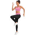 Miniatyrbild 3 av 5: Dam 5-delad yogadräkt träningsset dam aktivkläder set sport yoga fitnesskläder damer träningskläder sportkläder för löpning jogging gym pink L