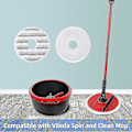 Pikkukuva 1 / 5: 3 kpl Moppitäyttö Vileda Spin And Clean Moppiin - Pyörivän Mopin Pään Vaihto - Pestävä Uudelleenkäytettävä Mikrokuitumoppipään Vaihto Lattioiden Puhdistukseen Red
