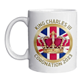 Miniatyrbillede 3 af 5: 350 ml King Charles III mønstret keramisk kaffekrus tekopp fejrer Storbritannien konge 2024 Charles III kroningskrus