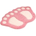 Miniatyrbilde 1 av 5: Bad Teppet Dør Dørmatte Bad Matte-Søt Pote Fot Toalett Badekar Dusj Antiskli Matte Vann Absorberende Hurtigtørkende Vaskbar Holdbar-40cm x 60cm Pink