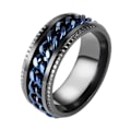 Miniatyrbillede 1 af 5: Roterbar Ølflaskeåbner Ring med Indvendig Roterende Kæde Titanium Stål