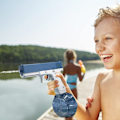 Miniatyrbillede 2 af 6: En knap automatisk elektrisk vandpistol sommer pool legetøj - blue