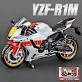 Pikkukuva 5 / 5: 1:12 Yamaha Yzf-r1m 60th Anniversary -moottoripyörän pienoismalli, leluajoneuvo, kokoelma, autopyörä, iskunvaimennin, maastoauto, leluauto Black with box
