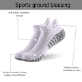 Miniatyrbillede 4 af 5: 6 Anti-slip, Svedabsorberende Og Åndbare Sportsstrømper, Dobbelt Fortykkede Håndklædesål Løbestrømper, Bomuldsbådstrømper l