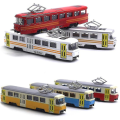 Miniatyrbilde 1 av 4: Togsporvogn Die-cast Lekebil Musikk Lysende Barneleke Høytidsgave White