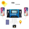 Miniatyrbilde 2 av 5: 50A MPPT Solcelleladningsregulator med LCD-skjerm, USB, Flere Lastkontrollmoduser, Ny MPPT Teknisk Maksimal Ladestrøm