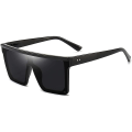 Miniatyrbillede 1 af 3: Krpc-square Oversized Solbriller Til Kvinder Mænd Fashion Flat Top Store Sorte Stel Shades
