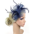Miniatyrbilde 3 av 4: Kvinners Fascinator Hat Blomster Bryllup Fascinator Hodebånd Fjær Flapper Brud Hodeplagg Hodeplagg Pillbox Hat Bowler Mini Topp Hat