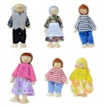 Miniatyrbillede 2 af 2: Børns lyserøde træmøbler dukkehus miniature værelse sæt dukke legetøj til gave Diy 6 Dolls Family Set