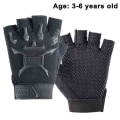 Miniatyrbillede 2 af 5: Børns udendørs sportshandsker med halv finger, skridsikre og åndbare 3 to 6 years old Black