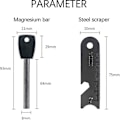 Miniatyrbilde 4 av 5: Overlevelsesflint for overlevelse, brannstarter med skrape, vanntett, 10 000 gnister ved 3000 grader, 8 mm stang, magnesiumildstål - brannstarter, nakkesnor
