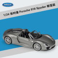 Miniatyrbilde 1 av 5: Welly 1:24 Porsche 911 Gt3 Rs Blå Bilmodell Legering Bilmodell Simulering Bildekorasjon Samling Gave Leke Dødstøpt Modell Gutte Leke 918 Spyder Convertible Grey