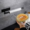 Miniatyrbild 3 av 6: Rullhållare för hushållspapper i rostfritt stål, självhäftande väggmonterad rullhållare för hushållspapper, lämplig för skafferi, kök, badrum -