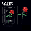 Miniatyrbilde 1 av 3: Rose Flower Building Block Flower Assembly Immortal Flower Red