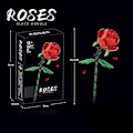 Miniatyrbillede 1 af 3: Rose Flower Building Block Flower Assembly Immortal Flower Red