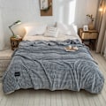 Miniatyrbillede 1 af 5: Bløde og hudvenlige tæpper Mælkefleece tæpper Fortykke varme Siesta koral fleece tæpper Gray