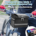 Miniatyrbillede 6 af 7: Cykelstyrbag, Vandafvisende Cykelrammepose, Stor Kapacitet Cykelstyrpose med Touchscreen Telefonholder, Forreste Toprør Opbevaringspose