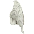 Miniatyrbillede 3 af 5: Den Pinefulde Engel Langvingede Siddende Statue Sorgful Engel Figur Mindegave Kirkegårdsstatuer