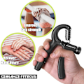 Miniatyrbild 4 av 6: 5-60 kg greppstyrketränare – Justerbar handgreppsstyrketränare med rostfritt stålfjäder för starka handleder, fingrar, underarm, händer Black