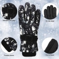 Miniatyrbild 3 av 5: Vinter skidhandskar Vattentäta Vindtäta Snöhandskar Unisex Foder Varma handskar White