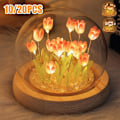 Miniatyrbillede 2 af 5: 10/20 stk. Tulipan Natlampe Batteridrevet Tulipan Blomst Bordlampe Diy Simulation Tulipan Led Natlys Håndlavet Senge Lys D