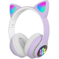 Pikkukuva 1 / 2: Peliheadset Muoti Bluetooth Kissan Korva Led Yhteensopiva Valo Ylös Langaton Headset Violetti