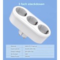 Miniatyrbillede 3 af 5: Stikdåseadapter, multistik uden kabel, stikdåsefordeler 10a/250v/maks. 2500w stikdåse til hjemmet, rejser (hy)