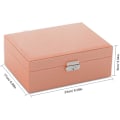 Miniatyrbillede 3 af 5: Rejse Smykkeæske, PU Læder Lille Smykke Organizer Til Kvinder Piger, Dobbelt Lag Portabel Mini Rejseetui Display Opbevaring Holder Æsker Til Stud E