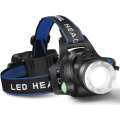 Miniatyrbilde 1 av 3: Hodelykt, USB-oppladbar LED-hodelykt, vanntett T6-hodelykt med 4 moduser og justerbart hodebånd, perfekt for camping, fotturer, jakt