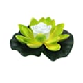 Miniatyrbillede 1 af 5: 18/28cm Kunstig Lotusblomst LED Flydende Pool Have Dam Flydende Blomsterlampe Jikaix Green 18 cm
