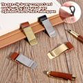 Miniatyrbillede 5 af 7: 4 stk. penneklips til notesbog Pen Loop Holder til notesbøger PU læder pennehylster Penneklips til journal, planlægger, notesbog