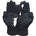 Miniatyrbild 5 av 5: Vinterhandskar | Mjuka och varma ullvävda handskar med kattfisktryck, vintervävda handskar bekväma elastiska termiska halkfria handskar för utomhusbruk