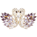 Pikkukuva 1 / 4: Kukka-nauha rintaneula, Vintage Elegantti ainutlaatuinen kristallirintaneula, Muotitimantti rintaneula, Pin Badges, Tarvikkeet, Timantti rintaneula(Purple Swan)