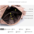 Pikkukuva 2 / 4: Naisten crossbody-laukku, moniosainen crossbody-laukku, olkalaukku, matkalaukku, käsilaukku (vaaleanpunainen)
