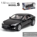 Miniatyrbilde 5 av 5: 1/32 Tesla Model S Lekebilmodell, Støpt Legering Metall Miniatyr Lyd & Lys Tilbake 1:32 Samleobjekt Gave Til Gutt Barn Black