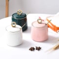 Miniatyrbilde 5 av 5: Dispenser Salt Container Keramisk Sukkerbolle Med Lokk Og Skje