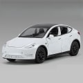 Miniatyrbilde 1 av 5: 1/32 Tesla Model Y Suv Lekebil Modell Diecast Legering Metall Miniatyr Lyd & Lys Tilbake 1:32 Samling Gave Til Gutt Barn White