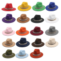 Miniatyrbillede 2 af 4: Fedora Hatte Fritid Uld Cap Ensfarvet Luksus Hat Hat Bryllup Ming Blue