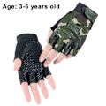 Miniatyrbild 2 av 5: Barnens utomhussporthalvfingerhandskar halkfria andningsbara handskar 3 to 6 years old camouflage