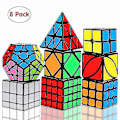 Pikkukuva 1 / 3: Nopeuskuutiosarja, taikakuutiopaketti 2x2 3x3 4x4 pyramidi - Lelupalapelit kuutio lapsille ja aikuisille 8 kpl