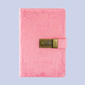 Miniatyrbillede 1 af 3: Dagbog med lås til piger - Læder kodeord låsning journal søde hemmelige dagbøger notesbog med A5 pink