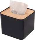 Träservettlåda, fyrkantig servettdispenser, tissuebox, förvaringslåda, 2 delar