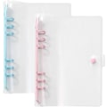 Miniatyrbillede 1 af 7: A5 Ringbind, 2-pak A5 gennemsigtig vandtæt PVC-bind, 6-rings blød notesbogsbind løsbladsbind, genopfyldelig notesbog rund ringbind