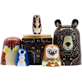 Miniatyrbild 4 av 5: Ryska Nesting Dolls - Björnträdockor i trä Matryoshka för barn Handgjorda söta tecknade djur Mönster Nesting Doll Toy Stacking Doll Set om 5