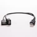 USB 2.0 A hann til 2 doble USB hun Jack Y Splitter Hub Strøm C Svart 1. Svart 1 stk