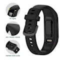 Miniatyrbilde 2 av 5: 3 stk myke silikonbånd for Garmin Vivosmart 5-stropper, erstatningssportsstropper i fargerik design for Vivosmart 5-armbånd, svart-hvitt-blått