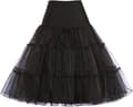 50'er underkjole Rockabilly kjole Tutu skjorte til kvinder Sort Sort M Black M